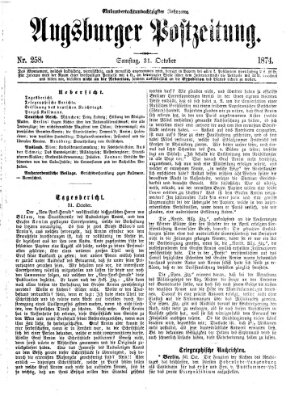 Augsburger Postzeitung Samstag 31. Oktober 1874