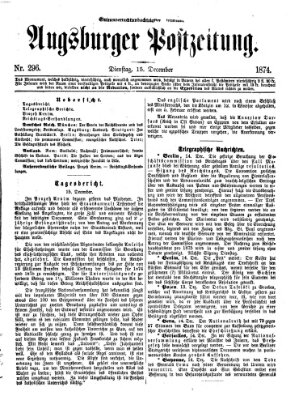 Augsburger Postzeitung Dienstag 15. Dezember 1874