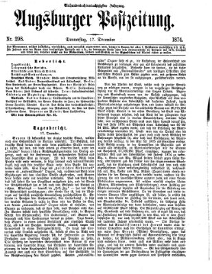 Augsburger Postzeitung Donnerstag 17. Dezember 1874