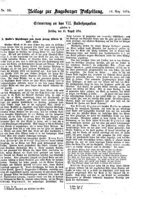 Augsburger Postzeitung Dienstag 18. August 1874