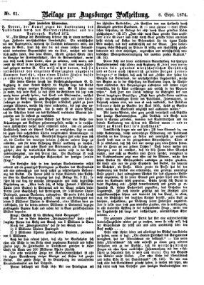 Augsburger Postzeitung Dienstag 8. September 1874