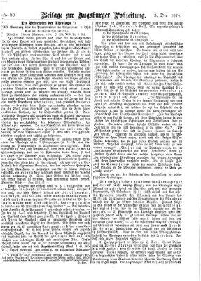Augsburger Postzeitung Donnerstag 3. Dezember 1874