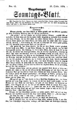 Augsburger Sonntagsblatt (Augsburger Postzeitung) Sonntag 18. Oktober 1874