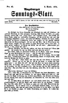 Augsburger Sonntagsblatt (Augsburger Postzeitung) Montag 9. November 1874