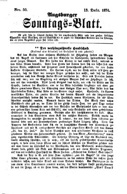 Augsburger Sonntagsblatt (Augsburger Postzeitung) Sonntag 13. Dezember 1874