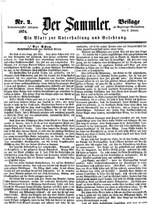 Der Sammler (Augsburger Abendzeitung) Donnerstag 8. Januar 1874