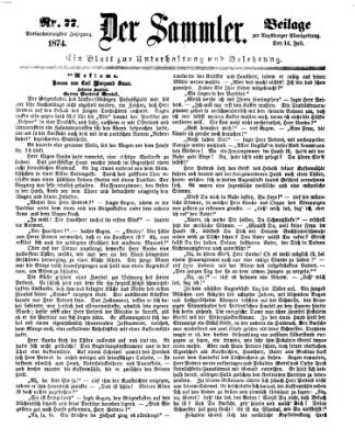 Der Sammler (Augsburger Abendzeitung) Dienstag 14. Juli 1874