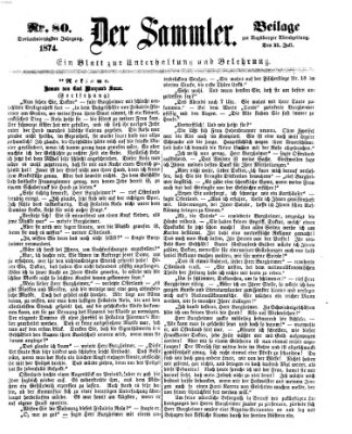 Der Sammler (Augsburger Abendzeitung) Dienstag 21. Juli 1874