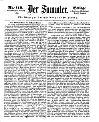 Der Sammler (Augsburger Abendzeitung) Dienstag 15. Dezember 1874