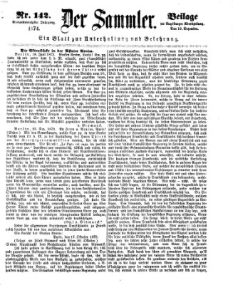 Der Sammler (Augsburger Abendzeitung) Samstag 19. Dezember 1874
