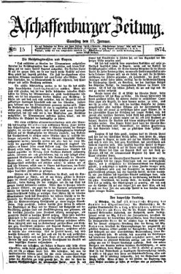 Aschaffenburger Zeitung Samstag 17. Januar 1874