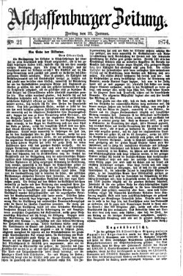 Aschaffenburger Zeitung Freitag 23. Januar 1874