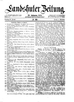Landshuter Zeitung Dienstag 20. Januar 1874
