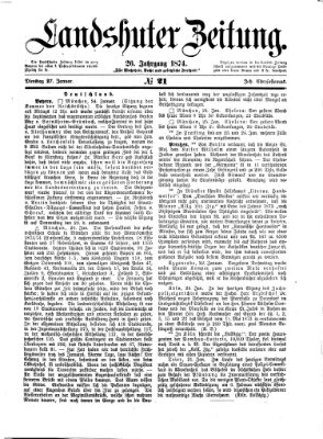 Landshuter Zeitung Dienstag 27. Januar 1874