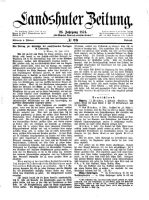 Landshuter Zeitung Mittwoch 4. Februar 1874