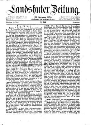 Landshuter Zeitung Samstag 18. April 1874