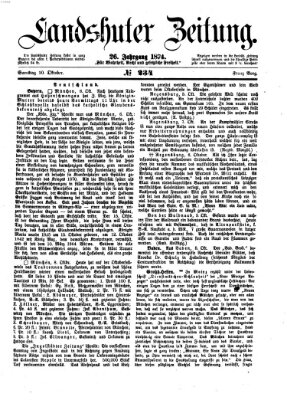 Landshuter Zeitung Samstag 10. Oktober 1874