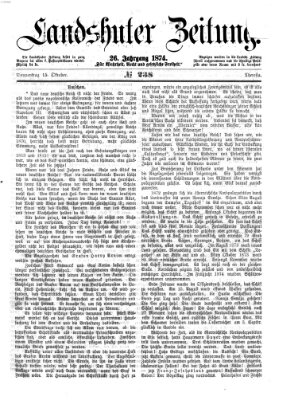 Landshuter Zeitung Donnerstag 15. Oktober 1874