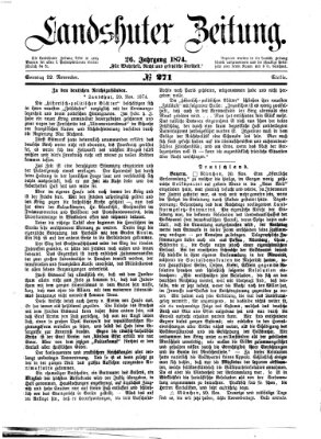 Landshuter Zeitung Sonntag 22. November 1874