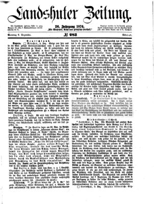 Landshuter Zeitung Sonntag 6. Dezember 1874