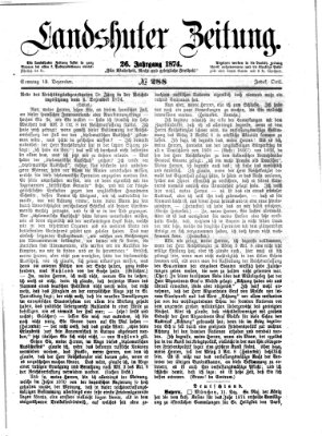 Landshuter Zeitung Sonntag 13. Dezember 1874