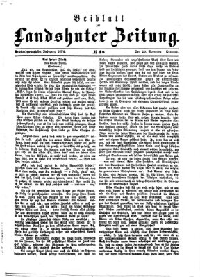 Landshuter Zeitung Sonntag 29. November 1874