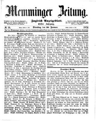 Memminger Zeitung Dienstag 20. Januar 1874