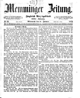 Memminger Zeitung Mittwoch 28. Januar 1874