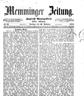 Memminger Zeitung Freitag 20. Februar 1874