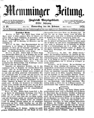 Memminger Zeitung Donnerstag 26. Februar 1874