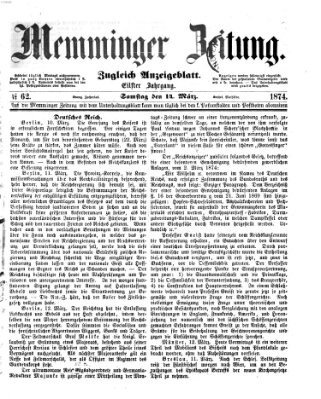 Memminger Zeitung Samstag 14. März 1874