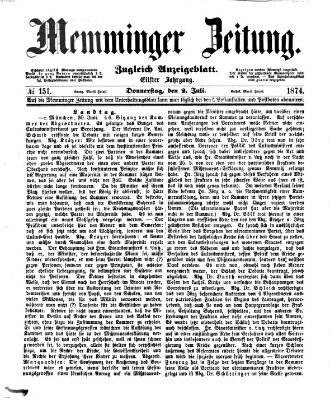 Memminger Zeitung Donnerstag 2. Juli 1874