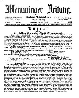 Memminger Zeitung Sonntag 26. Juli 1874
