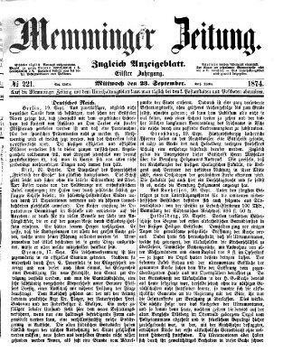 Memminger Zeitung Mittwoch 23. September 1874