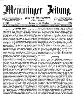 Memminger Zeitung Freitag 16. Oktober 1874