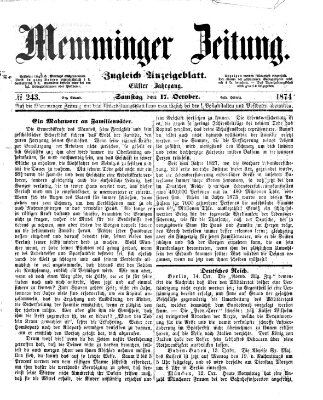 Memminger Zeitung Samstag 17. Oktober 1874