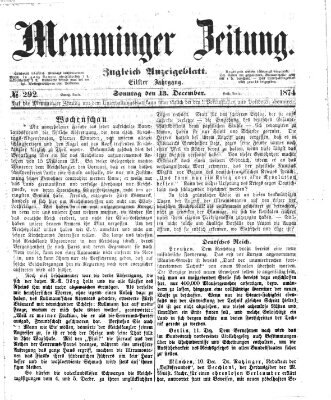 Memminger Zeitung Sonntag 13. Dezember 1874