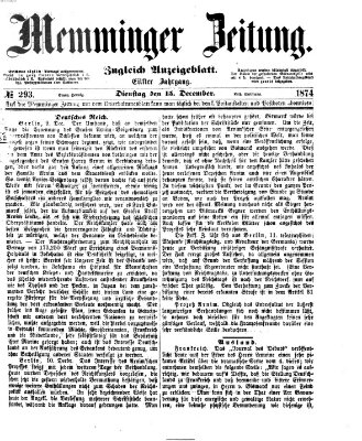 Memminger Zeitung Dienstag 15. Dezember 1874