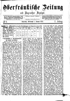 Oberfränkische Zeitung und Bayreuther Anzeiger (Bayreuther Anzeiger) Mittwoch 7. Januar 1874