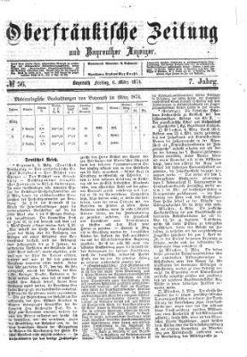 Oberfränkische Zeitung und Bayreuther Anzeiger (Bayreuther Anzeiger) Freitag 6. März 1874