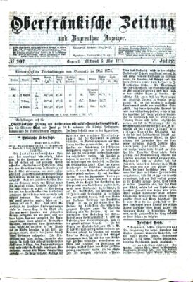 Oberfränkische Zeitung und Bayreuther Anzeiger (Bayreuther Anzeiger) Mittwoch 6. Mai 1874