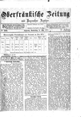 Oberfränkische Zeitung und Bayreuther Anzeiger (Bayreuther Anzeiger) Donnerstag 14. Mai 1874