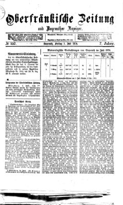 Oberfränkische Zeitung und Bayreuther Anzeiger (Bayreuther Anzeiger) Freitag 3. Juli 1874