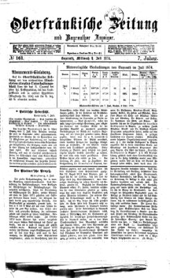 Oberfränkische Zeitung und Bayreuther Anzeiger (Bayreuther Anzeiger) Mittwoch 8. Juli 1874
