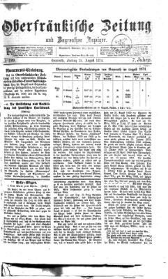 Oberfränkische Zeitung und Bayreuther Anzeiger (Bayreuther Anzeiger) Freitag 21. August 1874