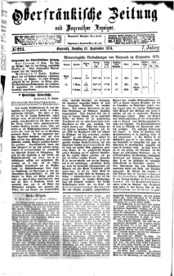 Oberfränkische Zeitung und Bayreuther Anzeiger (Bayreuther Anzeiger) Samstag 19. September 1874