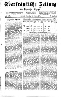 Oberfränkische Zeitung und Bayreuther Anzeiger (Bayreuther Anzeiger) Donnerstag 15. Oktober 1874
