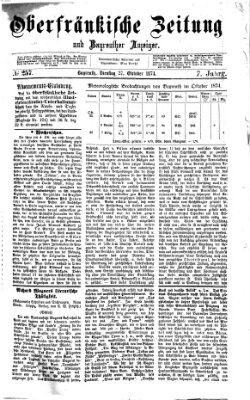Oberfränkische Zeitung und Bayreuther Anzeiger (Bayreuther Anzeiger) Dienstag 27. Oktober 1874