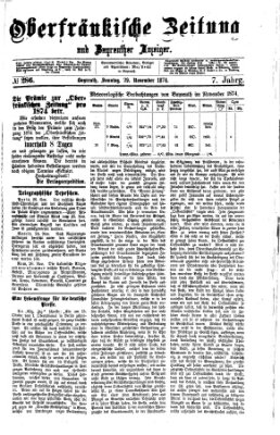 Oberfränkische Zeitung und Bayreuther Anzeiger (Bayreuther Anzeiger) Sonntag 29. November 1874