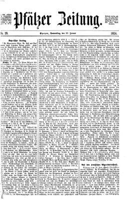 Pfälzer Zeitung Donnerstag 22. Januar 1874